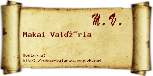 Makai Valéria névjegykártya