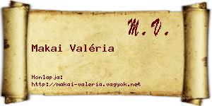Makai Valéria névjegykártya
